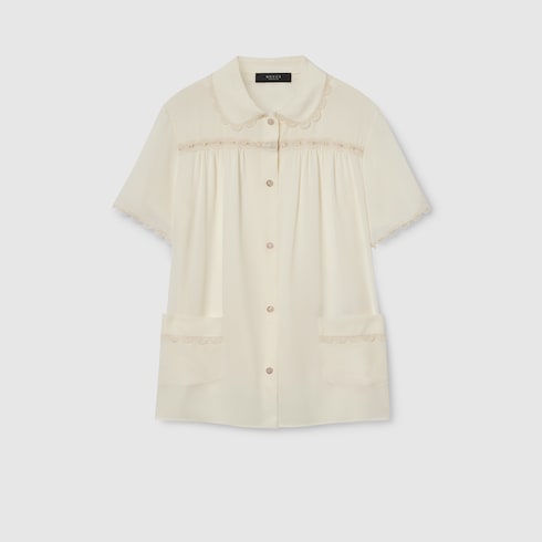 Silk crêpe de chine shirt - ivory
