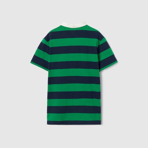 Children's jersey polo shirt - green and dark blue
