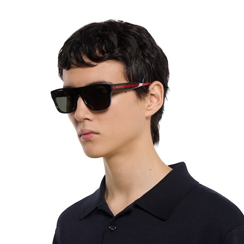 Square frame sunglasses - black