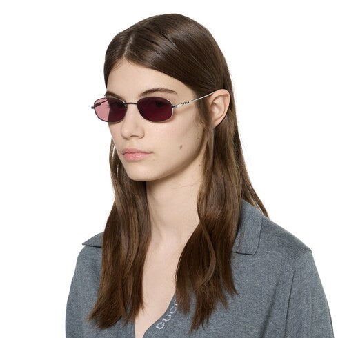 Oval frame sunglasses - silver