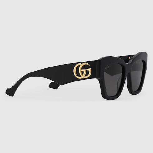 Cat-eye frame sunglasses - black acetate