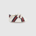 Baby sneakers with Web - white cotton canvas