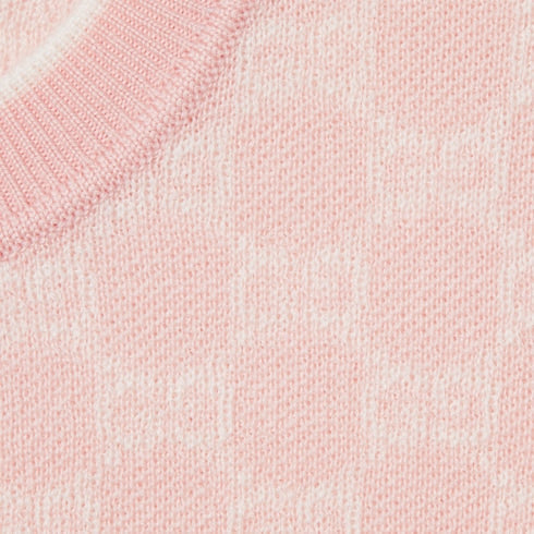 Children's GG wool jacquard sweater - light pink and white
