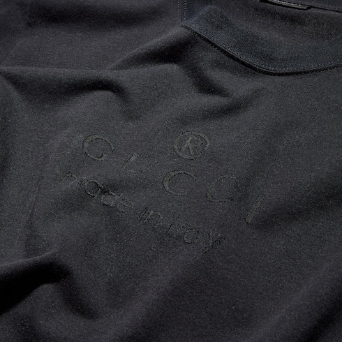 Cotton jersey T-shirt with print - black