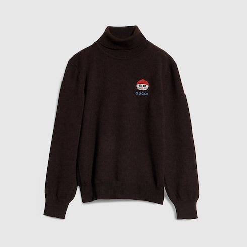 Children's wool turtleneck sweater - brown