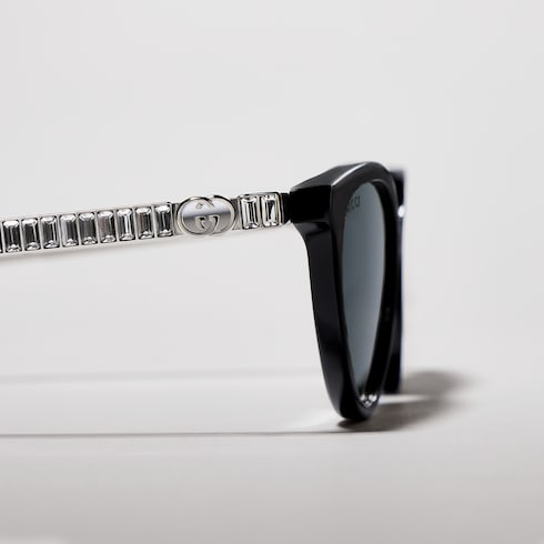 Cat-eye frame sunglasses - black
