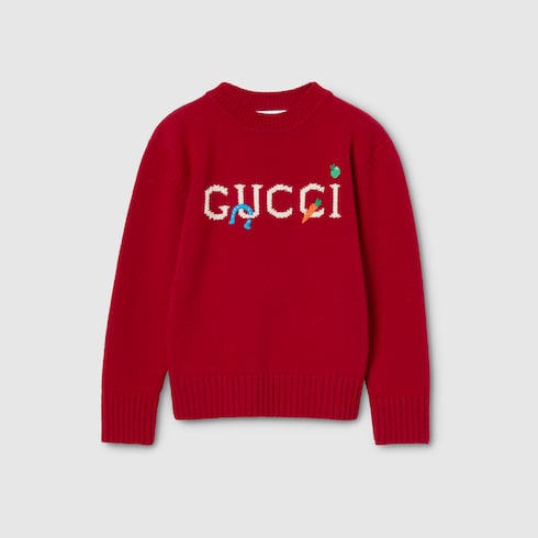 Children's wool sweater - red