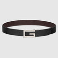 Reversible belt with Square G buckle - black/brown leather