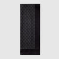 Printed silk chiffon stole - black