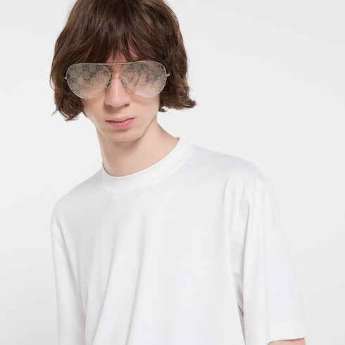 Soft rayon jersey T-shirt with embroidery - white