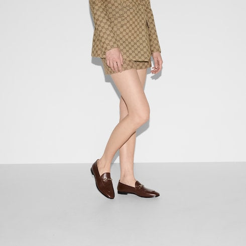 Women's Dark Brown Leather Gucci Jordaan Loafer