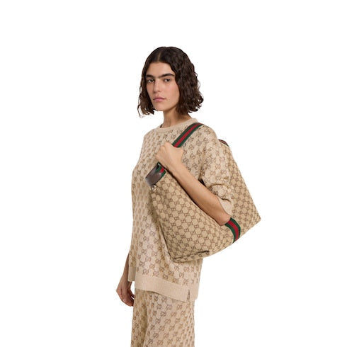 Gucci Giglio large tote bag - beige and brown GG canvas