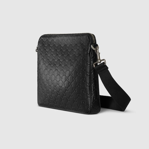 GG Emblem medium crossbody bag - black GG leather