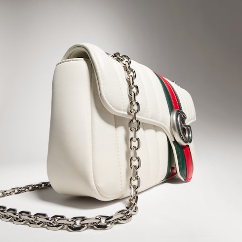 Jetset GG Marmont medium shoulder bag - white leather