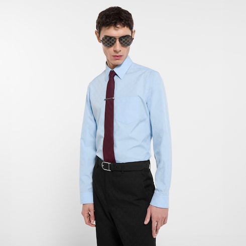 GG cotton poplin shirt - light blue