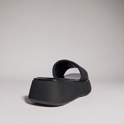 Women's flatform slide sandal - black GG canvas