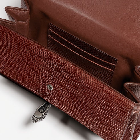 Dionysus lizard small shoulder bag - chestnut