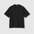 Cotton jersey T-shirt with embroidery - black