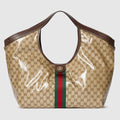 Gucci Giglio large tote bag - sand and brown GG fabric