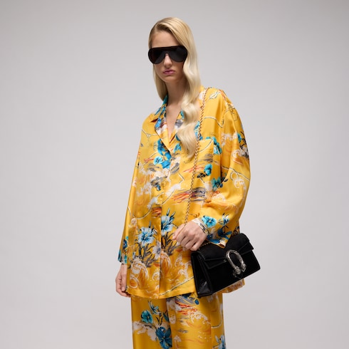 Printed silk twill shirt - multicolor