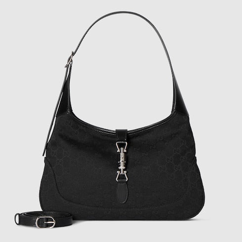 Gucci Jackie 1961 medium shoulder bag - black GG canvas