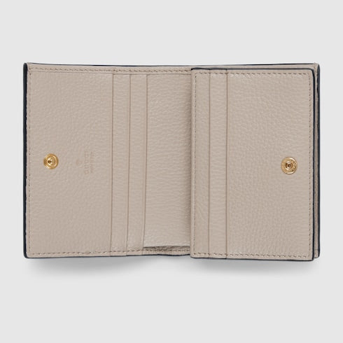 Bi-color GG Marmont small wallet - beige and white GG Supreme