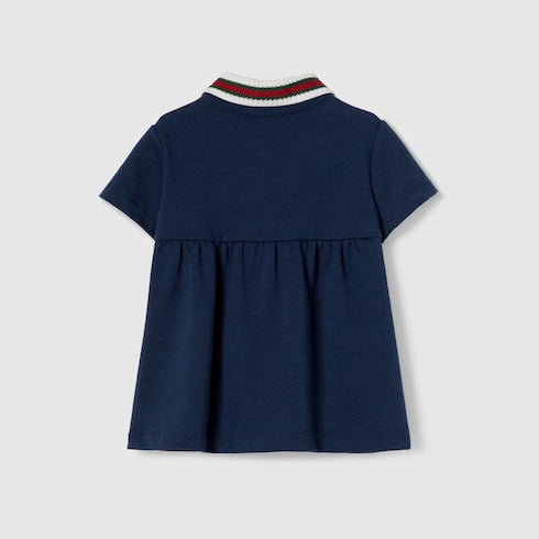 Baby cotton dress with Web - dark blue