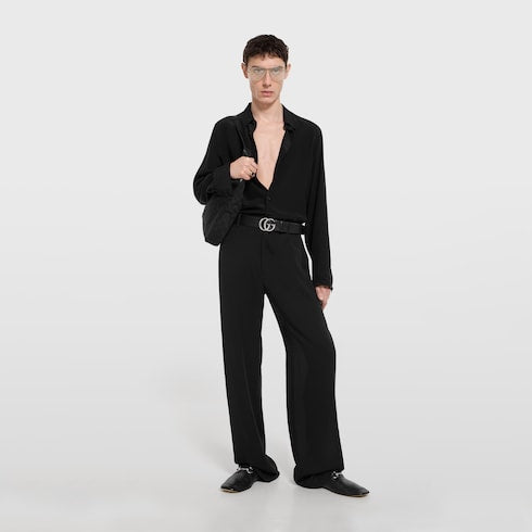 Flat Marmont belt - black leather