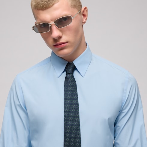 Interlocking G silk jacquard tie - blue