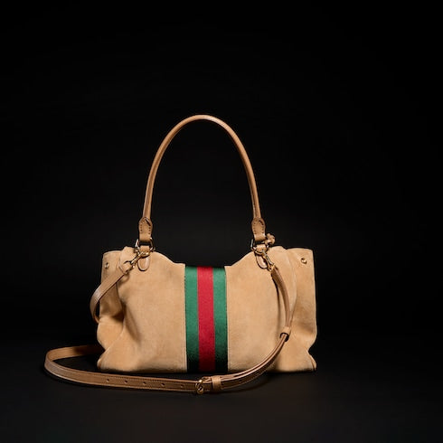 Paparazzo medium top handle bag - sand suede