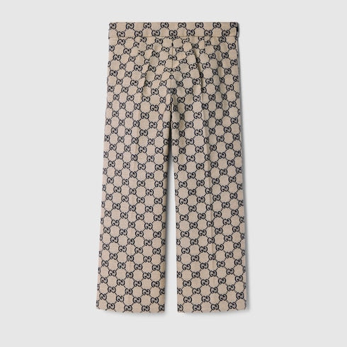 Children's GG canvas pants - beige and blue