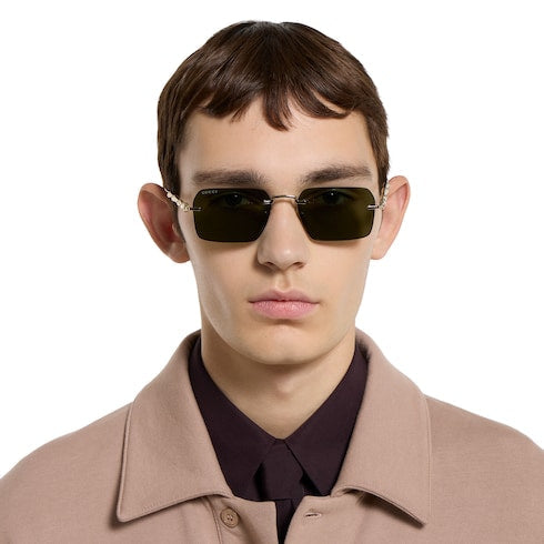 Frameless rectangular sunglasses - gold