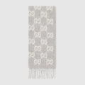 GG alpaca wool blend scarf - light grey and white
