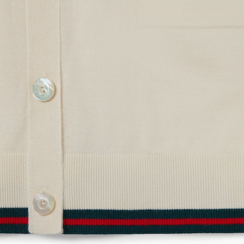 Extra fine cashmere silk cardigan - white