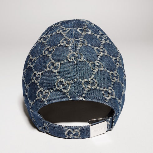 GG cotton denim baseball hat - blue