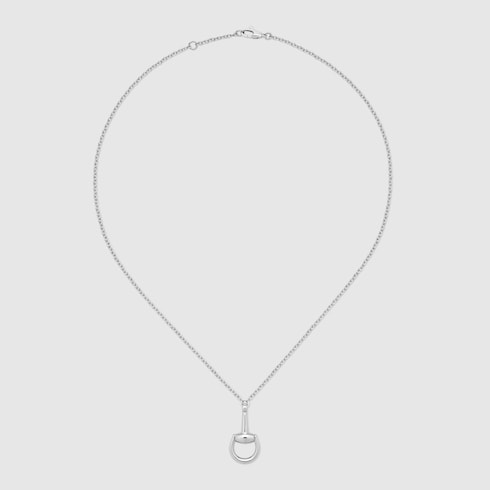 Gucci Horsebit diamond 18k pendant necklace - 18k white gold