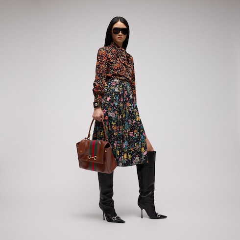 Paparazzo medium top handle bag - chestnut leather
