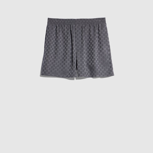 GG silk jacquard shorts - dark grey