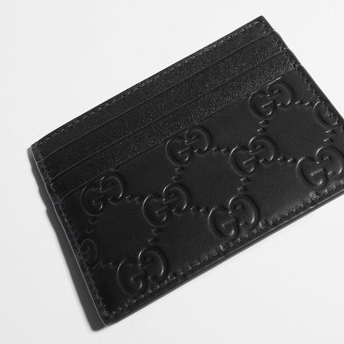 GG Emblem card case - black GG leather