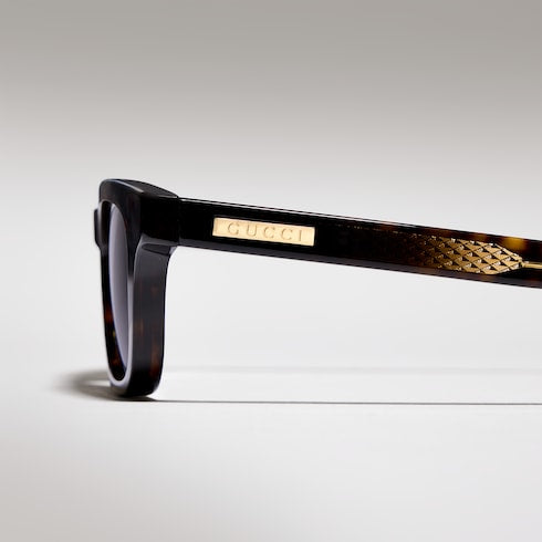 Rectangular-frame sunglasses - brown tortoiseshell