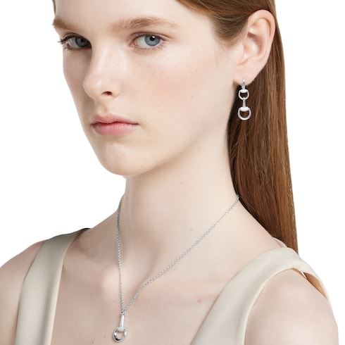 Gucci Horsebit 18K drop diamond earrings - 18k white gold