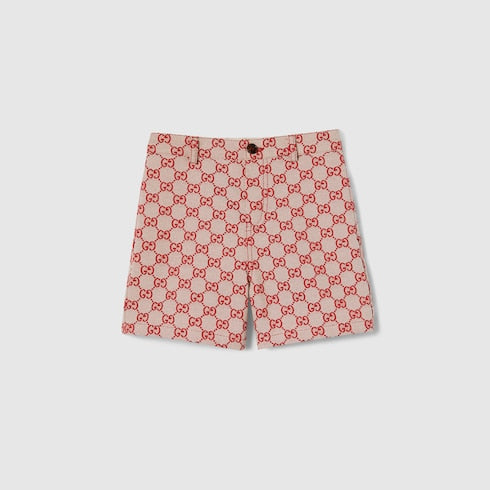 Children's GG canvas shorts - red