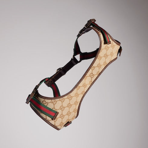 Small/medium padded pet harness - sand and brown GG canvas