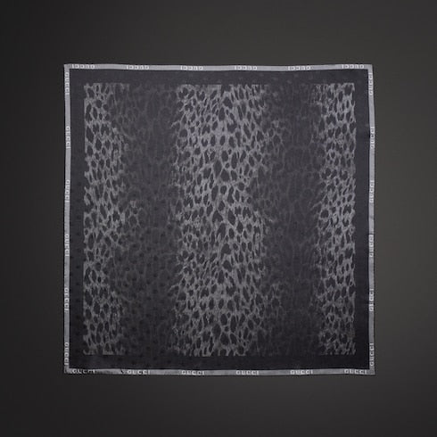 Printed silk twill carré - black