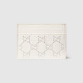 Perforated GG card case - white GG leather