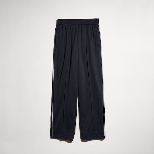 GG nylon and jersey pant - navy