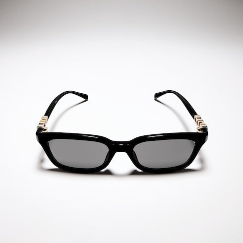 Rectangular-frame sunglasses - black