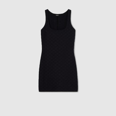 GG jersey jacquard dress - black