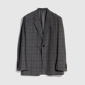 Checked fine wool jacket - grey and beige