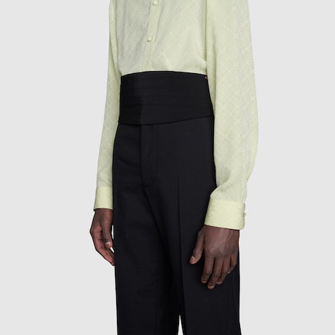 Silk cummerbund - black